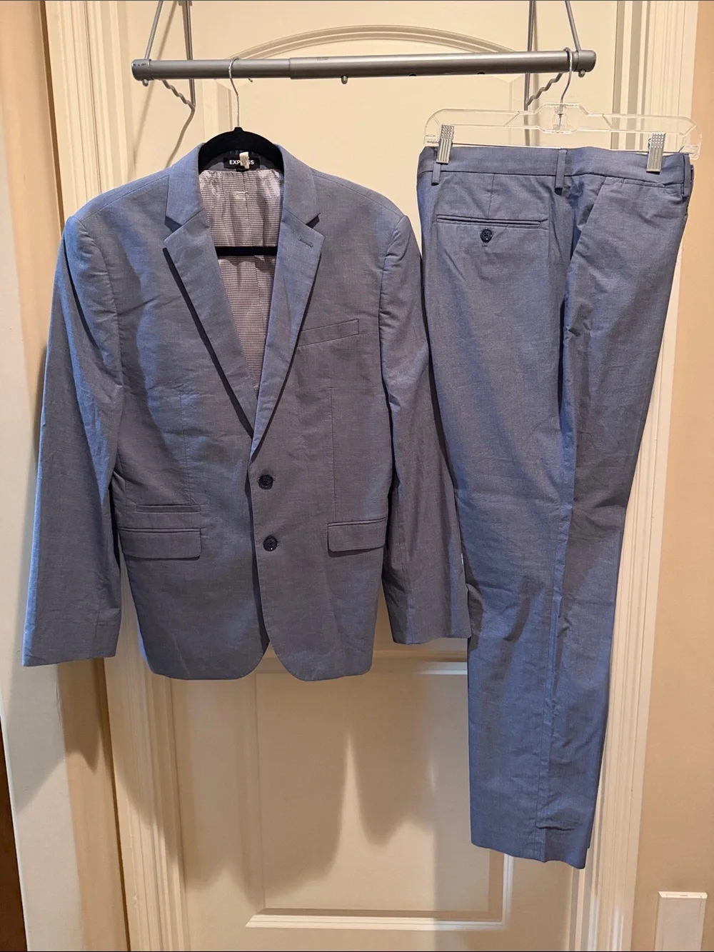 Express Light Blue Men's Two-Piece Suit Jacket & Pants
